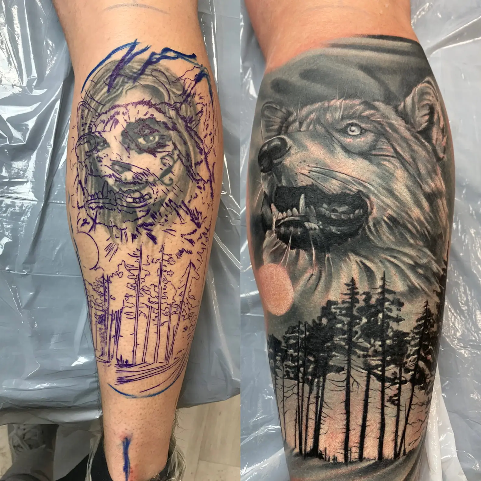 Cover-up tattoo en nieuw tattoo ontwerp bij Ninety-Nine Tattoos