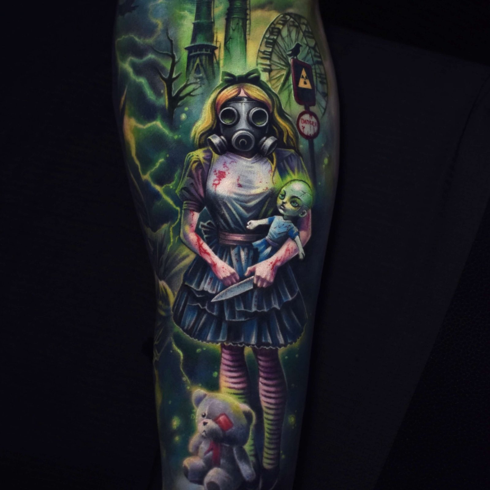 Colour realism tattoo met levendige kleuren